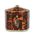 An English Tortoise Shell Tea Caddy