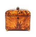 An English Simulated Tortoiseshell Tea Caddy