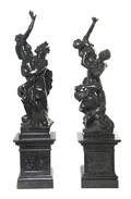 A Pair of Continental Marble Figural Groups