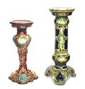 Two Majolica Pedestals