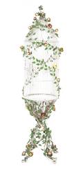 A Victorian Polychrome Metal Birdcage