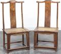 Two Chinese Carved Hardwood Side Chairs