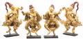 Four Thai Painted and Parcel Gilt Figures