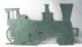 American large sheet iron steam locomotive weathervane mid 19th c