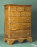 Rare Pennsylvania Queen Anne curly maple tall chest ca 1760