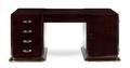 A French Art Deco Rosewood Double Pedestal Desk