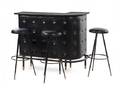 A Jacques Adnet Leather and Brass Bar Suite