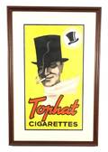 Early 20th C Tophat Cigarettes Advertising Poster