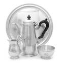An American Silver ThreePiece Coffee Set and Matching Tray