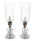 A Pair of Gilt Metal Mounted Cut Glass Table Lamps
