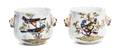 A Pair of German Porcelain Cache Pots