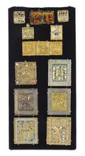 Ten Russian Polychrome Enameled Bronze Icons