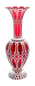 A Bohemian Cased Glass Vase