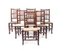 A Set of Six Oak Lancashire Chairs