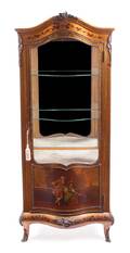 A Louis XV Style Gilt Metal Mounted Vernis Martin Vitrine