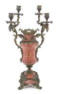A Louis XV Style Gilt Bronze and Marble FourLight Candelabrum