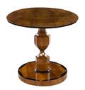 A Biedermeier Parcel Ebonized Burlwood Pedestal Table