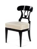 A Biedermeier Ebonized Fruitwood Side Chair