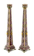 A Pair of Jay Strongwater Candlesticks