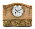 An Art Deco Gilt Metal Mounted Stone Mantel Clock