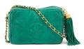 A Chanel Green Quilted Leather Bag