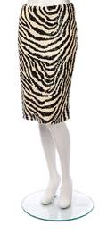 A Valentino Black and White Zebra Sequin Skirt