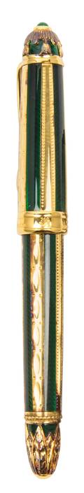 A Michel Perchin 18 Karat Gold Plated and Enameled Ballpoint Pen