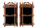 A Pair of Chippendale Style Mahogany Hanging Etageres