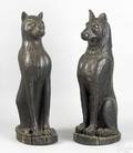 Two Rose Valley carved and painted figures of a cat and dog ca 1905