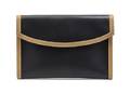 An Hermes Graphite and Taupe Leather Clutch