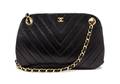 A Chanel Black Chevron Quilted Leather Bag