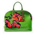 A Louis Vuitton Vert Tonic Vernis Roses Alma Bag