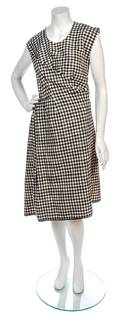 A Comme des Garcons Black and White Gingham Print Wool Dress