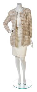 A Chanel Beige and Ivory Wool Tweed Jacket