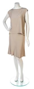 A Chanel Taupe Silk Crepe Ensemble