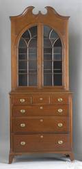 MidAtlantic Federal walnut 2part secretary ca 1805