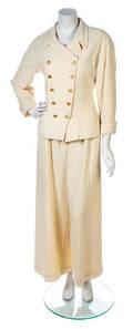 A Chanel Ivory Wool Pant Suit