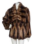 A Fendi Brown Stripe Fur Coat