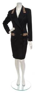 A Fendi Black Wool Coat Dress