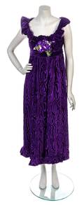 A Donald Brooks Purple Moire Velvet Dress