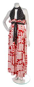 A Donald Brooks Multicolor Print Gown