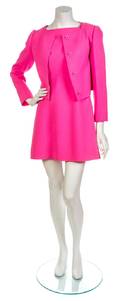 A Courreges Pink Wool Dress Ensemble