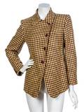 An Hermes Marigold Wool and Cashmere Check Plaid Jacket