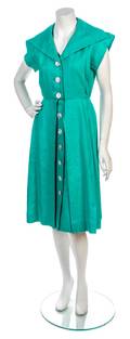 An Yves Saint Laurent Green Linen Dress