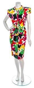 A Thierry Mugler Multicolor Pop Print Cotton Dress