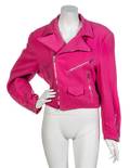 A Stephen Sprouse Shocking Pink Wool Motorcycle Jacket