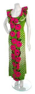 A Pierre Cardin Jersey Couture Printed Maxi Dress