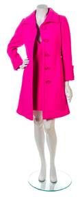 An Original Hot Pink Heavy Wool Dress Ensemble