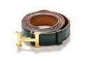 An Hermes Green Leather Mini Constance Belt