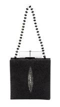 A Giorgio Armani Black Shagreen Evening Bag